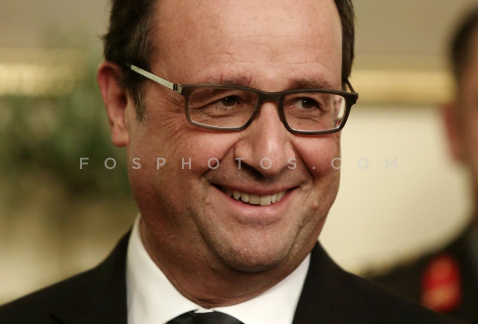 French President Francois Hollande at the Presidential Palace in Athens  / Ο Γάλλος πρόεδρος Φρανσουά Ολάντ στο Προεδρικό Μέγαρο