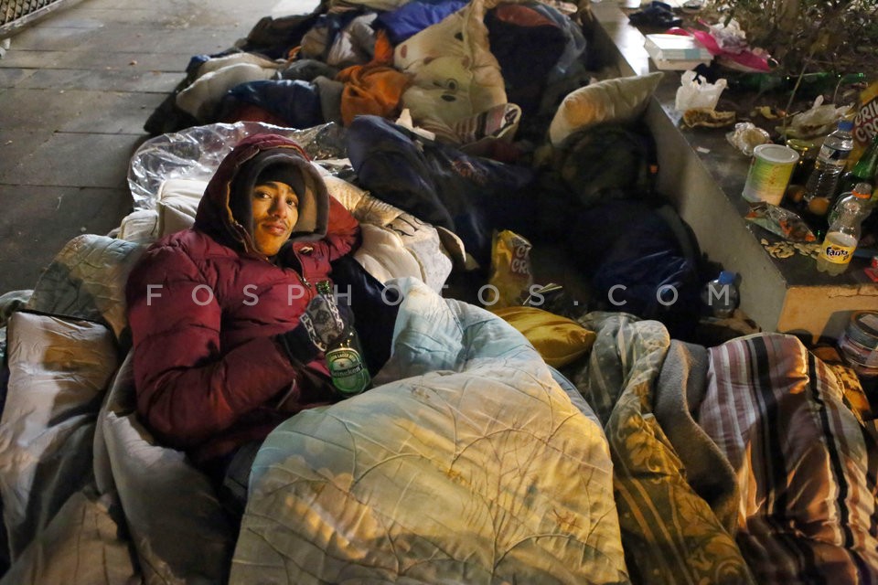 New Year's evening in Victoria Square, Athens  / Αλλαγή χρόνου στην πλατεία Βικτωρίας