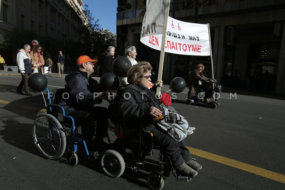 Demonstration by people with disabilities /  Πορεία διαμαρτυρίας ΑμΕΑ.