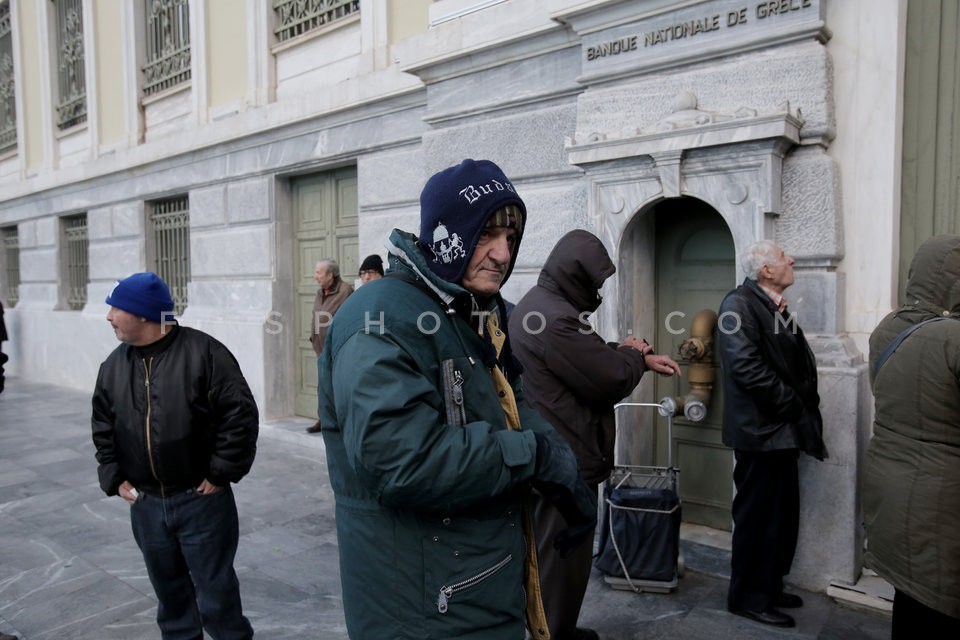 Pensioners queue to receive one-off 