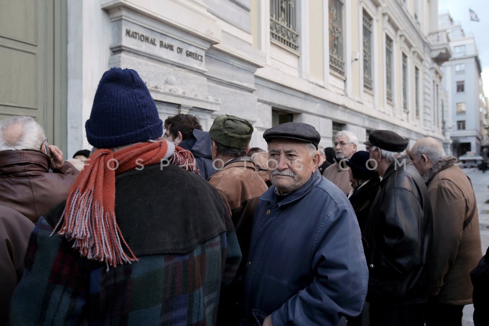 Pensioners queue to receive one-off 