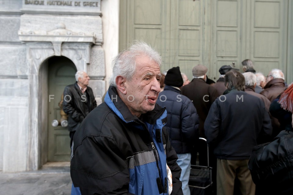 Pensioners queue to receive one-off 