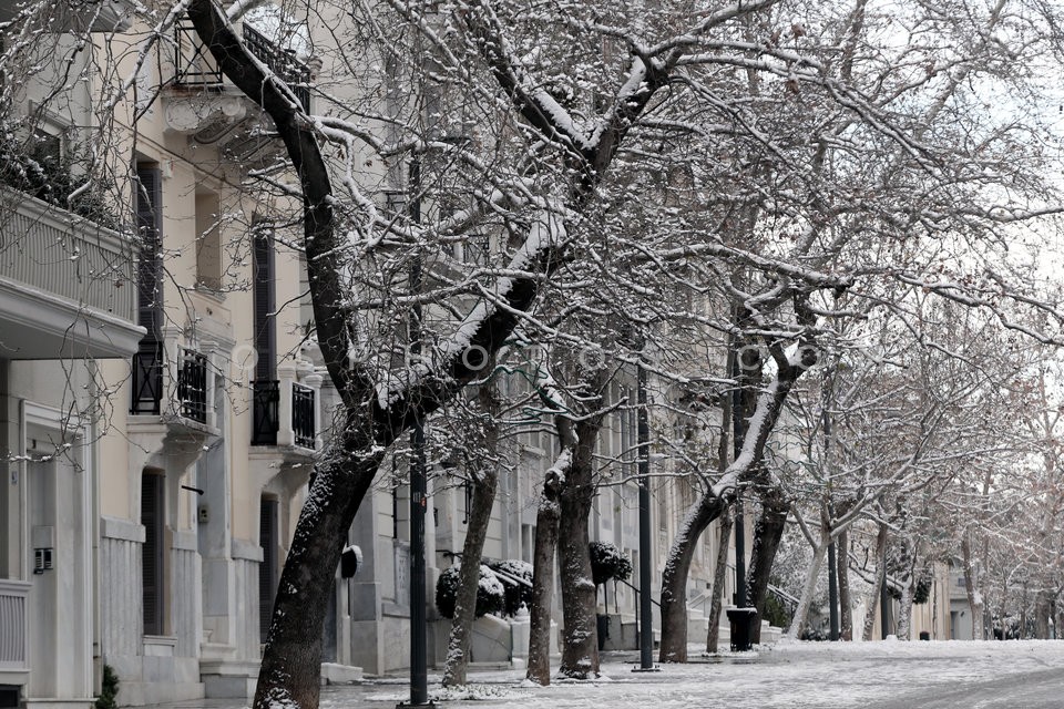 Snow in central Athens  / Εικόνες απο την Αθήνα μετά απο την χιονόπτωση