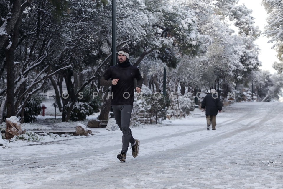 Snow in central Athens  / Εικόνες απο την Αθήνα μετά απο την χιονόπτωση