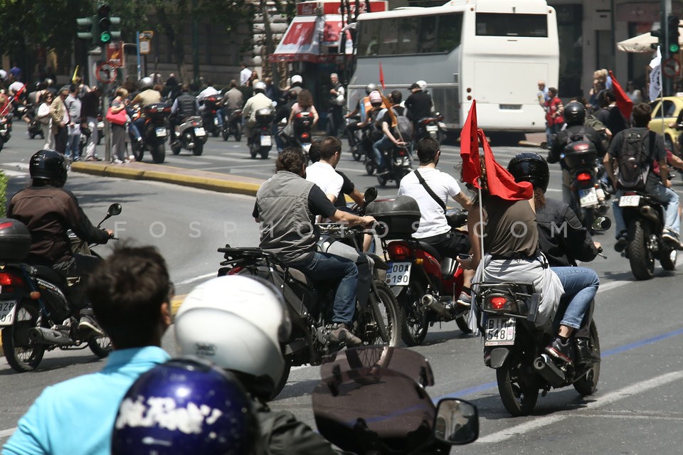 Motorized march in central Athens  / Συγκέντρωση-μοτοπορεία στο κέντρο της Αθήνας