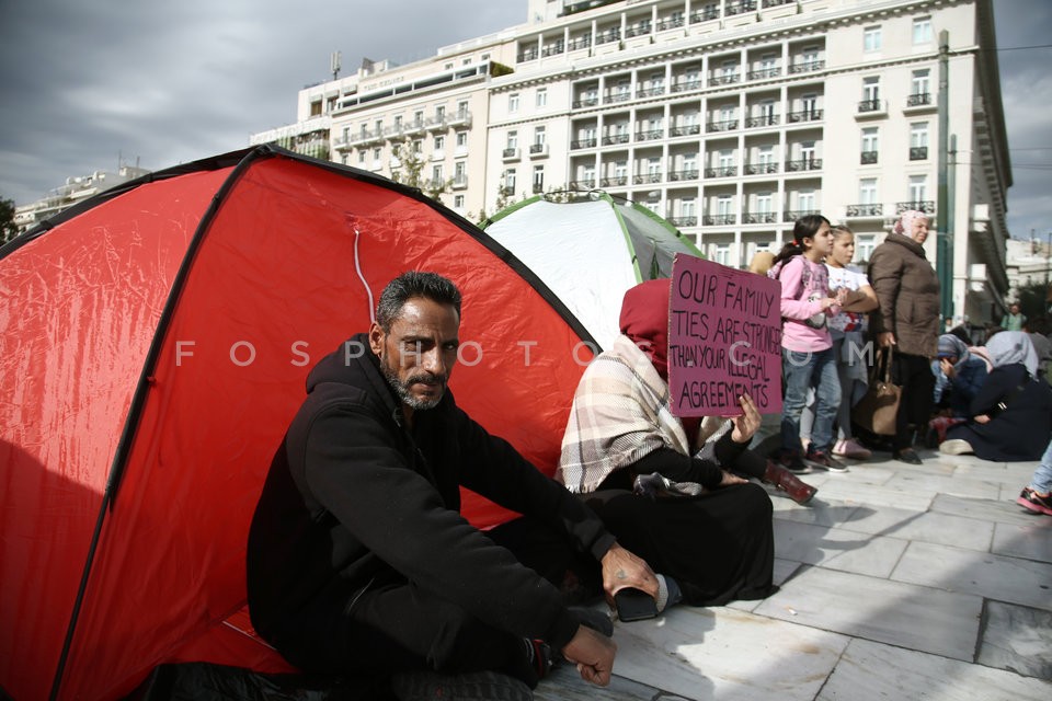 Refugees protest at Syntagma square / Συγκέντρωση διαμαρτυρίας προσφύγων στο Σύνταγμα