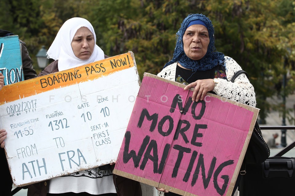 Refugees protest at Syntagma square / Συγκέντρωση διαμαρτυρίας προσφύγων στο Σύνταγμα