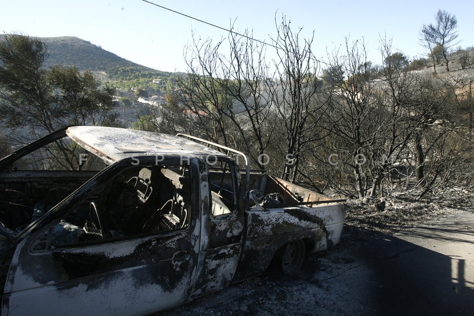 Wildfire at Marathon, Attica / Πυρκαϊά στον Μαραθώνα