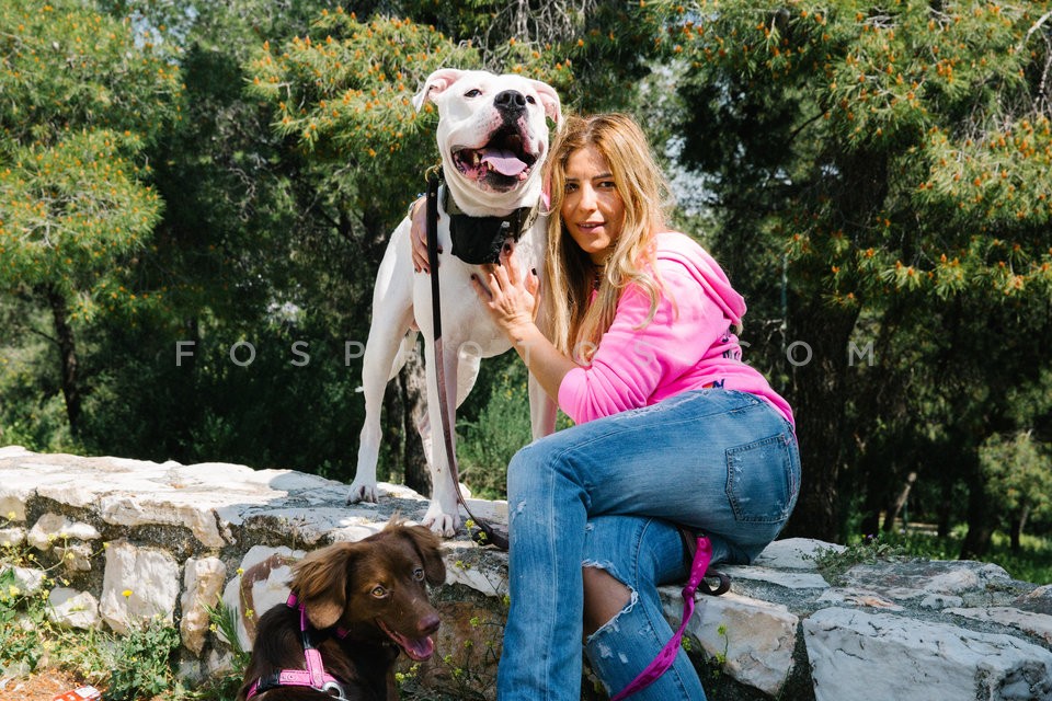 Lucilla and her dogs / Η Λουσίλα και τα σκυλιά της