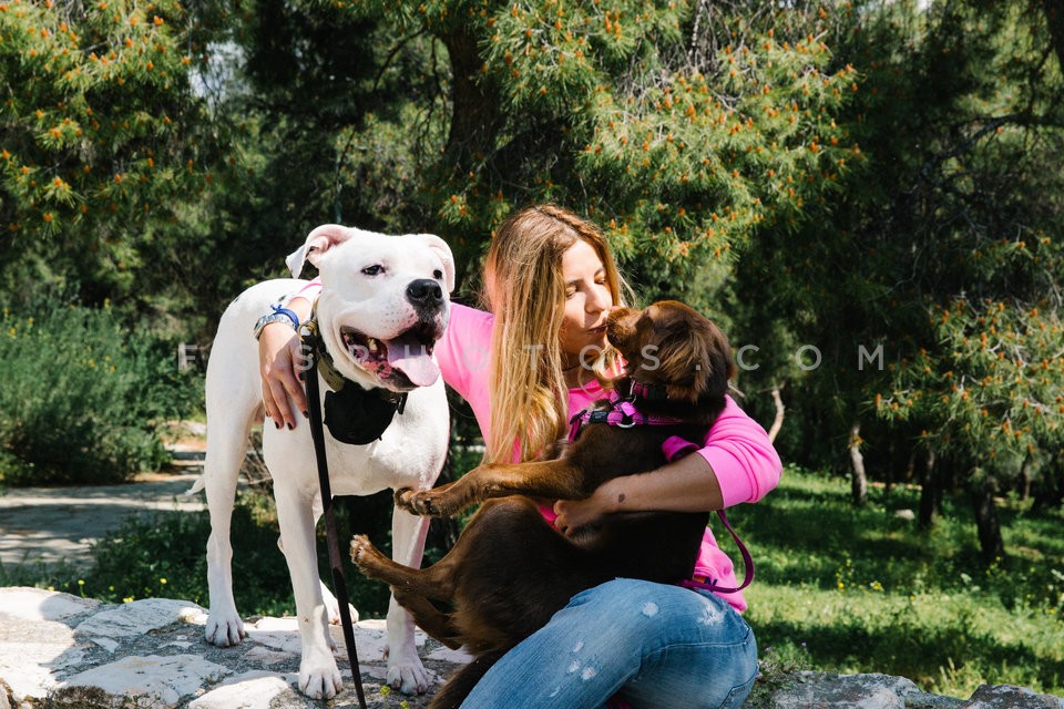 Lucilla and her dogs / Η Λουσίλα και τα σκυλιά της