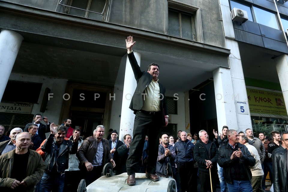 Livestock farmers at protest march at the Rural Development Ministry  / Πορεία στο υπουργείο Αγροτικής Ανάπτυξης απο κτηνοτρόφους