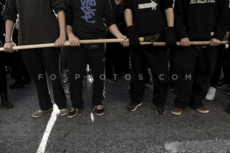 Students in protest march in memory of A.Grigoropoulos /  Πορεία μαθητών στην μνήμη του Α.Γρηγορόπουλου