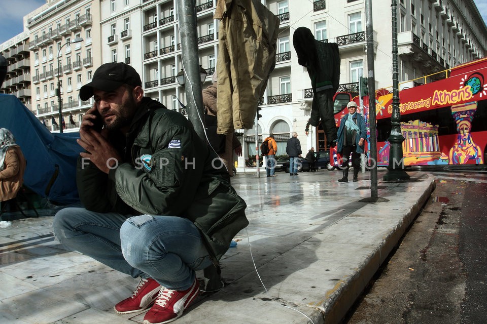 Refugees from Syria at Syntagma square / Σύριοι πρόσφυγες στο Σύνταγμα