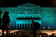 Greek Parliament in green / Φωταγώγηση του Ελληνικού Κοινοβουλίου με πράσινο χρώμα