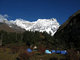 Limithang camp 4160m with Gangcheta mountain 6840m (north from Laya)
